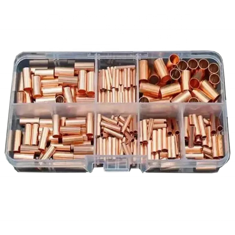 GT Copper Connecting Tube Crimp Terminal Connector Lug Electrical Small Wires Butt Tube Copper Wire Joint