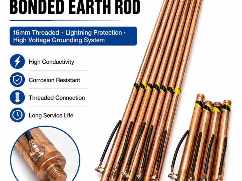Large Diameter Copper and Bonded Earth Rod 16mm Threaded — product family image