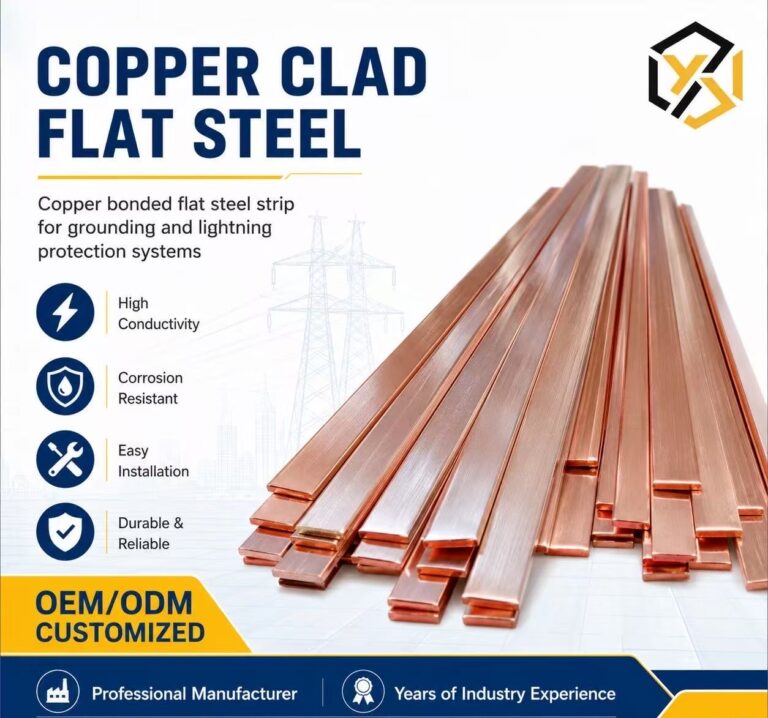 Copper Bonded Flat Steel Bar Copper Clad Grounding Strip