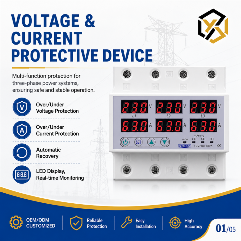 TOVPD3-63VA Adjustable Voltage 3 Phase 3P+N Miniature