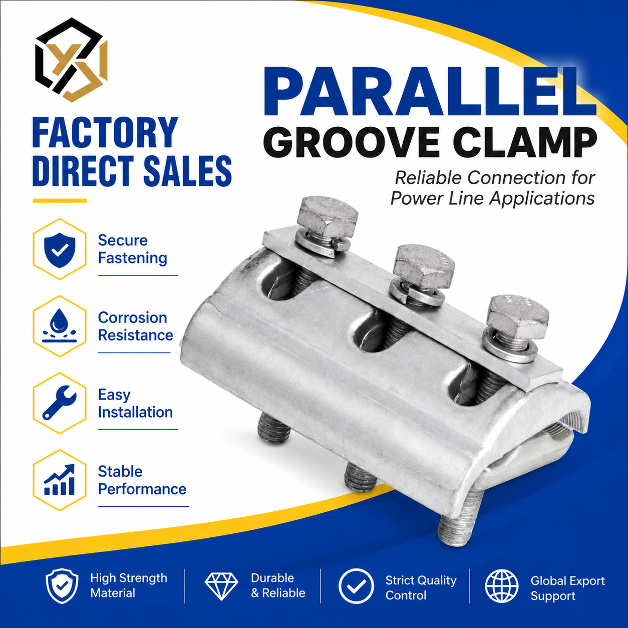 SUNJ Apg Series Al PG Clamp Parallel Groove Clamp for Overhead Line Fitting 16-300sqmm