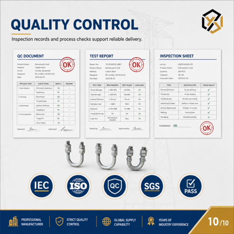 Q235 Galvanized U-Bolt for Utility Pole Hardware