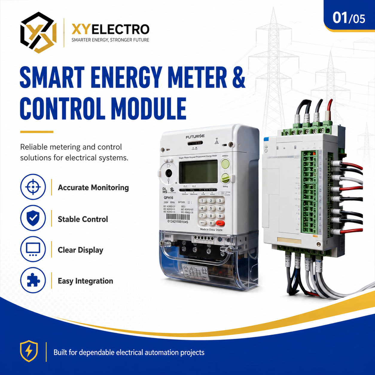 Zhongyi Smart EN Standard Three-phase STS Prepaid Electricity Meter with RS485/4G/WIFI/GPRS Remote Monitoring